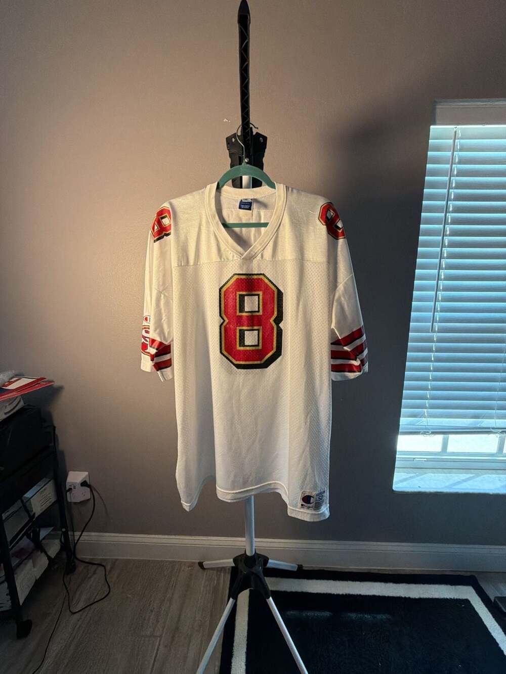 Vintage 90s Champion San Francisco 49ers Steve Young #8 White Jersey Size 52
